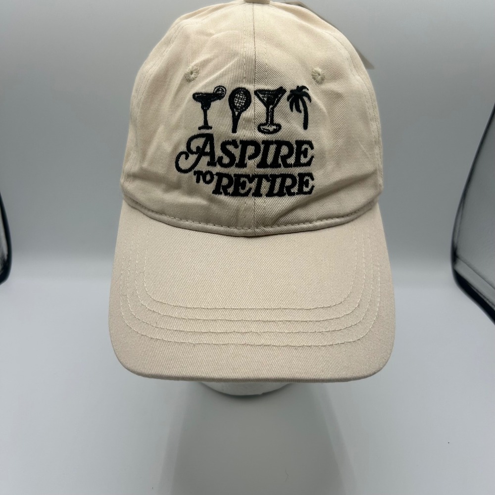 Torrid Aspire To Retire Beige Baseball Hat Women Adjustable Graphic Cap 43806579